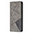 Custodia Portafoglio In Pelle Fantasia Modello Cover con Supporto L04 per Apple iPhone 13 Pro Max Grigio