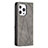 Custodia Portafoglio In Pelle Fantasia Modello Cover con Supporto L04 per Apple iPhone 13 Pro Max Grigio