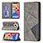 Custodia Portafoglio In Pelle Fantasia Modello Cover con Supporto L04 per Apple iPhone 13 Pro Max Grigio