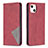 Custodia Portafoglio In Pelle Fantasia Modello Cover con Supporto L04 per Apple iPhone 13 Rosso