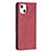 Custodia Portafoglio In Pelle Fantasia Modello Cover con Supporto L04 per Apple iPhone 13 Rosso