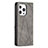 Custodia Portafoglio In Pelle Fantasia Modello Cover con Supporto L04 per Apple iPhone 14 Pro Grigio