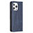 Custodia Portafoglio In Pelle Fantasia Modello Cover con Supporto L04 per Apple iPhone 14 Pro Max Blu