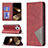 Custodia Portafoglio In Pelle Fantasia Modello Cover con Supporto L04 per Apple iPhone 14 Pro Rosso