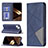 Custodia Portafoglio In Pelle Fantasia Modello Cover con Supporto L04 per Apple iPhone 15 Blu