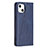 Custodia Portafoglio In Pelle Fantasia Modello Cover con Supporto L04 per Apple iPhone 15 Blu