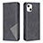 Custodia Portafoglio In Pelle Fantasia Modello Cover con Supporto L04 per Apple iPhone 15 Nero