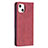 Custodia Portafoglio In Pelle Fantasia Modello Cover con Supporto L04 per Apple iPhone 15 Rosso