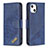 Custodia Portafoglio In Pelle Fantasia Modello Cover con Supporto L05 per Apple iPhone 13 Blu