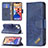 Custodia Portafoglio In Pelle Fantasia Modello Cover con Supporto L05 per Apple iPhone 13 Blu