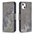 Custodia Portafoglio In Pelle Fantasia Modello Cover con Supporto L05 per Apple iPhone 13 Grigio