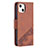 Custodia Portafoglio In Pelle Fantasia Modello Cover con Supporto L05 per Apple iPhone 13 Marrone