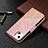 Custodia Portafoglio In Pelle Fantasia Modello Cover con Supporto L05 per Apple iPhone 13 Mini Oro Rosa