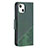 Custodia Portafoglio In Pelle Fantasia Modello Cover con Supporto L05 per Apple iPhone 13 Mini Verde