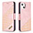 Custodia Portafoglio In Pelle Fantasia Modello Cover con Supporto L05 per Apple iPhone 13 Oro Rosa