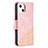 Custodia Portafoglio In Pelle Fantasia Modello Cover con Supporto L05 per Apple iPhone 13 Oro Rosa