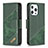 Custodia Portafoglio In Pelle Fantasia Modello Cover con Supporto L05 per Apple iPhone 13 Pro Max Verde