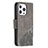 Custodia Portafoglio In Pelle Fantasia Modello Cover con Supporto L05 per Apple iPhone 14 Pro Grigio