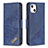 Custodia Portafoglio In Pelle Fantasia Modello Cover con Supporto L05 per Apple iPhone 15 Blu