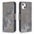 Custodia Portafoglio In Pelle Fantasia Modello Cover con Supporto L05 per Apple iPhone 15 Grigio