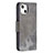 Custodia Portafoglio In Pelle Fantasia Modello Cover con Supporto L05 per Apple iPhone 15 Grigio