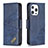 Custodia Portafoglio In Pelle Fantasia Modello Cover con Supporto L05 per Apple iPhone 15 Pro Max Blu