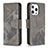 Custodia Portafoglio In Pelle Fantasia Modello Cover con Supporto L05 per Apple iPhone 15 Pro Max Grigio