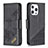 Custodia Portafoglio In Pelle Fantasia Modello Cover con Supporto L05 per Apple iPhone 15 Pro Max Nero