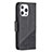 Custodia Portafoglio In Pelle Fantasia Modello Cover con Supporto L05 per Apple iPhone 15 Pro Max Nero