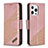 Custodia Portafoglio In Pelle Fantasia Modello Cover con Supporto L05 per Apple iPhone 15 Pro Max Oro Rosa