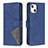 Custodia Portafoglio In Pelle Fantasia Modello Cover con Supporto L06 per Apple iPhone 13 Blu