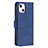 Custodia Portafoglio In Pelle Fantasia Modello Cover con Supporto L06 per Apple iPhone 13 Blu