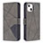 Custodia Portafoglio In Pelle Fantasia Modello Cover con Supporto L06 per Apple iPhone 13 Grigio