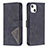 Custodia Portafoglio In Pelle Fantasia Modello Cover con Supporto L06 per Apple iPhone 13 Mini Nero