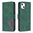 Custodia Portafoglio In Pelle Fantasia Modello Cover con Supporto L06 per Apple iPhone 13 Verde