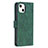 Custodia Portafoglio In Pelle Fantasia Modello Cover con Supporto L06 per Apple iPhone 13 Verde