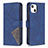 Custodia Portafoglio In Pelle Fantasia Modello Cover con Supporto L06 per Apple iPhone 14 Blu