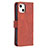 Custodia Portafoglio In Pelle Fantasia Modello Cover con Supporto L06 per Apple iPhone 14 Marrone