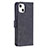 Custodia Portafoglio In Pelle Fantasia Modello Cover con Supporto L06 per Apple iPhone 14 Nero