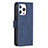 Custodia Portafoglio In Pelle Fantasia Modello Cover con Supporto L06 per Apple iPhone 14 Pro Blu