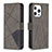 Custodia Portafoglio In Pelle Fantasia Modello Cover con Supporto L06 per Apple iPhone 14 Pro Grigio