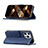 Custodia Portafoglio In Pelle Fantasia Modello Cover con Supporto L06 per Apple iPhone 14 Pro Max Blu