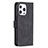 Custodia Portafoglio In Pelle Fantasia Modello Cover con Supporto L06 per Apple iPhone 14 Pro Max Nero