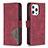 Custodia Portafoglio In Pelle Fantasia Modello Cover con Supporto L06 per Apple iPhone 14 Pro Max Rosso