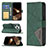 Custodia Portafoglio In Pelle Fantasia Modello Cover con Supporto L06 per Apple iPhone 14 Pro Max Verde