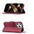 Custodia Portafoglio In Pelle Fantasia Modello Cover con Supporto L06 per Apple iPhone 14 Pro Rosso