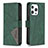 Custodia Portafoglio In Pelle Fantasia Modello Cover con Supporto L06 per Apple iPhone 14 Pro Verde