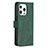 Custodia Portafoglio In Pelle Fantasia Modello Cover con Supporto L06 per Apple iPhone 14 Pro Verde