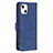 Custodia Portafoglio In Pelle Fantasia Modello Cover con Supporto L06 per Apple iPhone 15 Blu