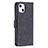 Custodia Portafoglio In Pelle Fantasia Modello Cover con Supporto L06 per Apple iPhone 15 Plus Nero